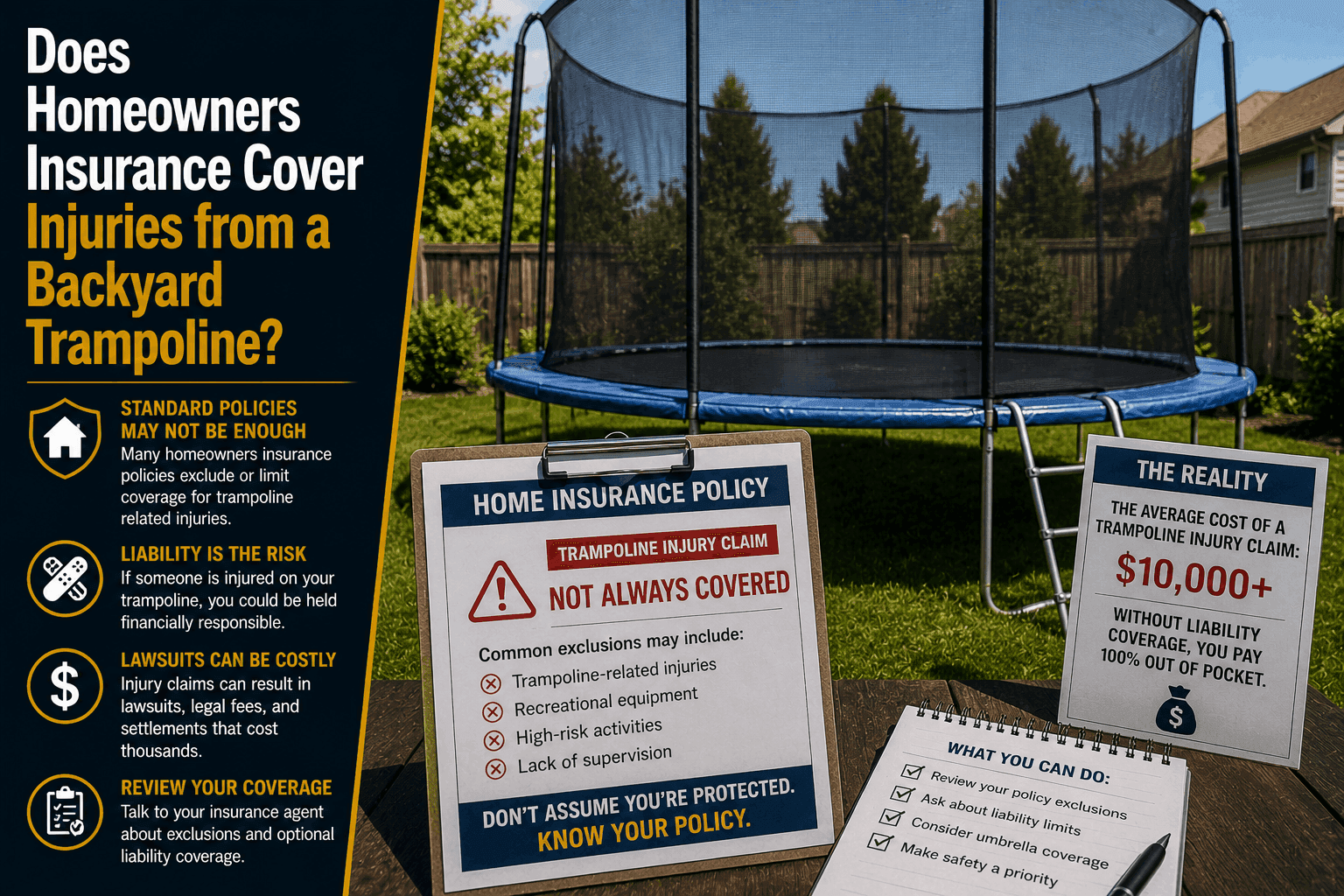 Does Homeowners Insurance Cover Trampoline Injuries? (2026 Rules)
