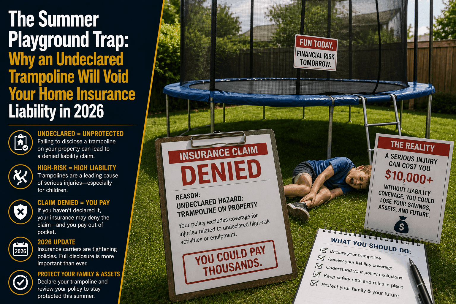 The Summer Playground Trap: How Undeclared Trampolines Void Insurance