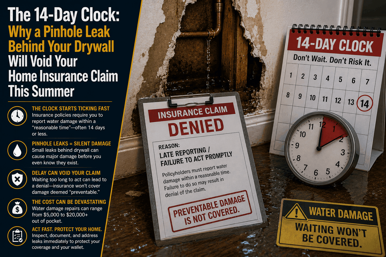 The 14-Day Clock: How a Pinhole Leak Voids Home Insurance