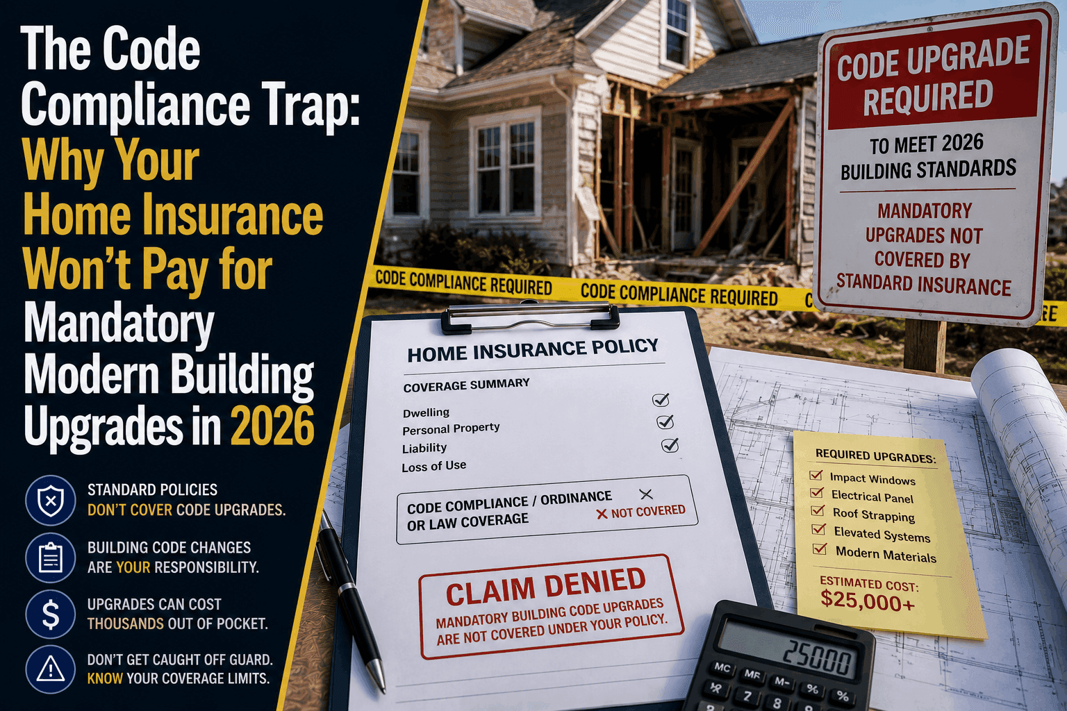 The Code Compliance Trap: Why Home Insurance Won't Pay for Upgrades
